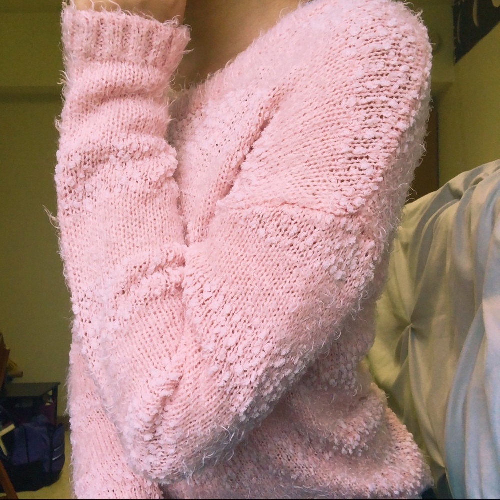 Soft Baby Pink Fuzzy Sweater